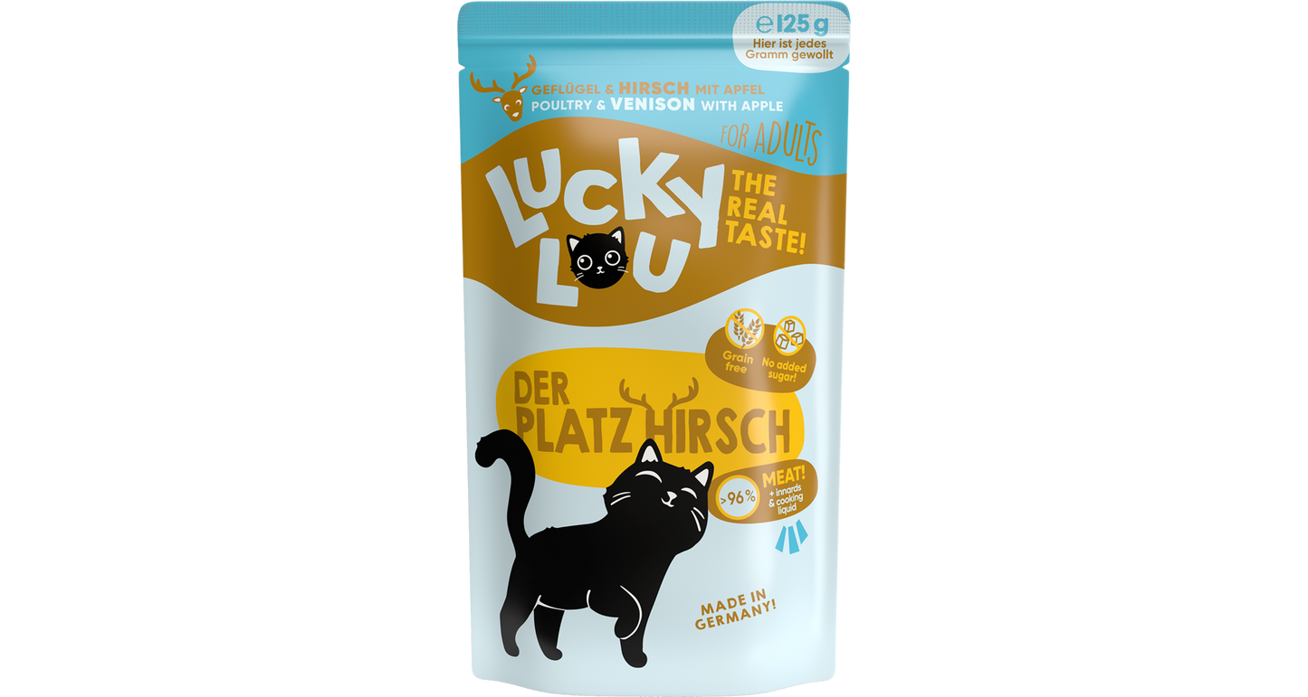 Lucky Lou Lifestage Adult s drůbežím a jelením masem 125 g
