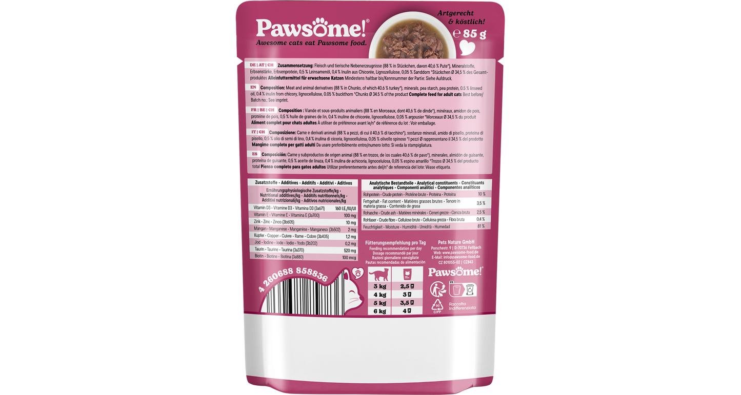 Pawsome! Adult s morčacím mäsom 85 g