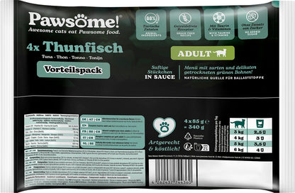 Pawsome! Adult s tuňákem masem Multipack 4 x 85 g