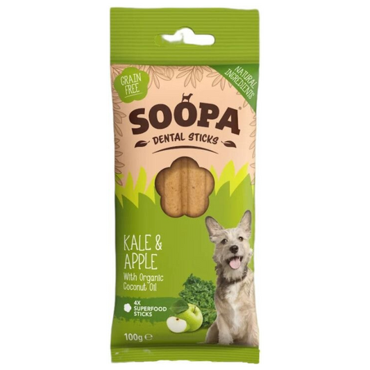 Dentálne tyčinky Soopa so kelom a jablkom 100 g