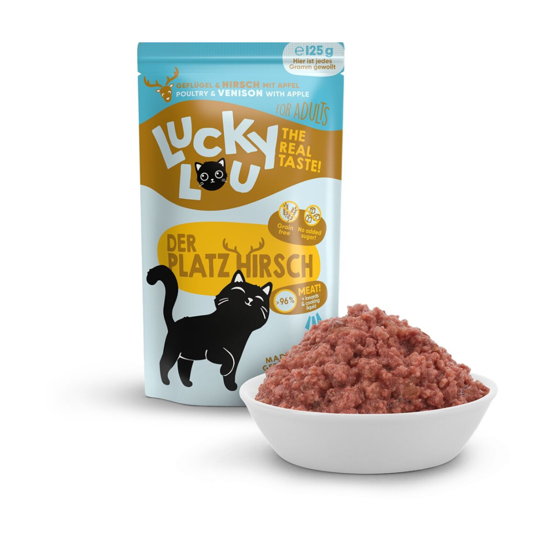 Lucky Lou Lifestage Adult s drůbežím a jelením masem 125 g