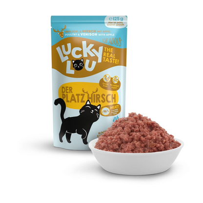 Lucky Lou Lifestage Adult s drůbežím a jelením masem 125 g