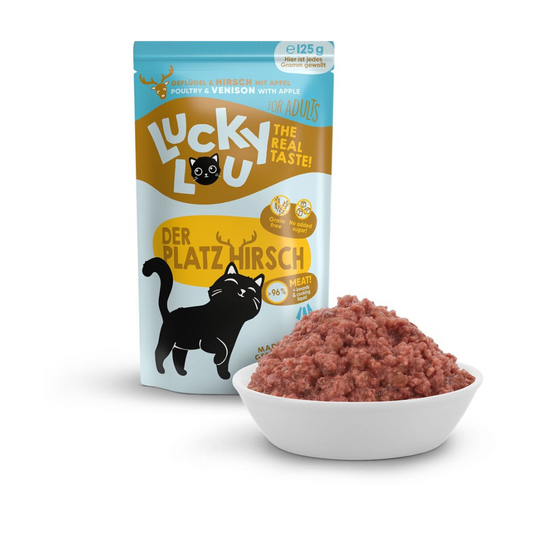 Lucky Lou Lifestage Adult s drůbežím a jelením masem 125 g