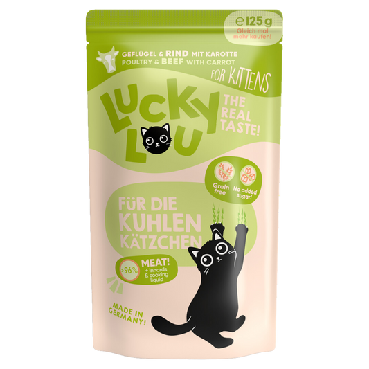 Lucky Lou Lifestage Kitten s drůbežím a hovězím masem 125 g