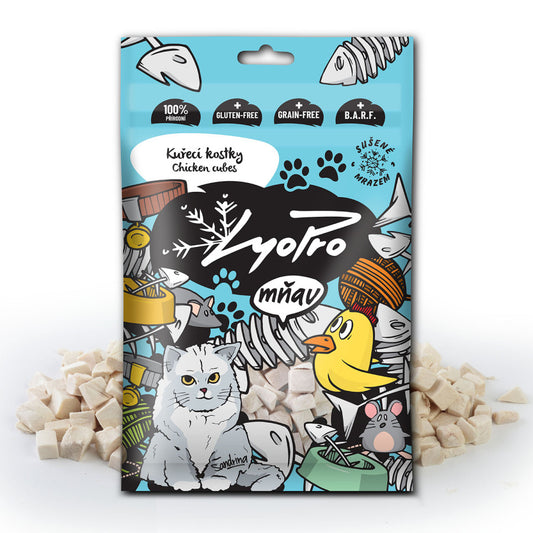 Lyopro Kuřecí kostky 50 g