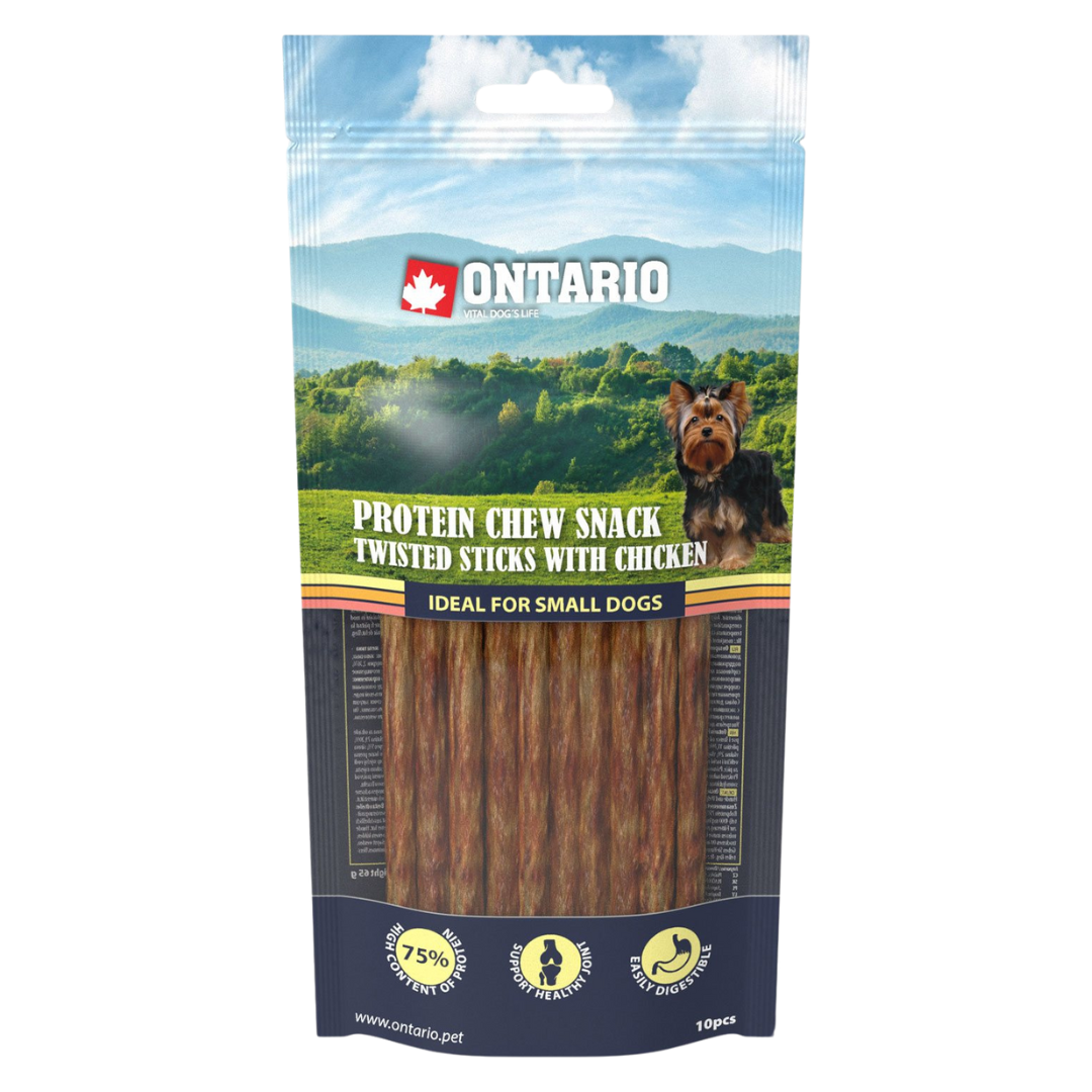 Pochoutka Ontario Protein kuře, žvýkací kroucená tyčinka 12,7 cm (10 ks)