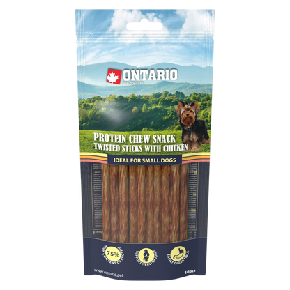 Pochoutka Ontario Protein kuře, žvýkací kroucená tyčinka 12,7 cm (10 ks)