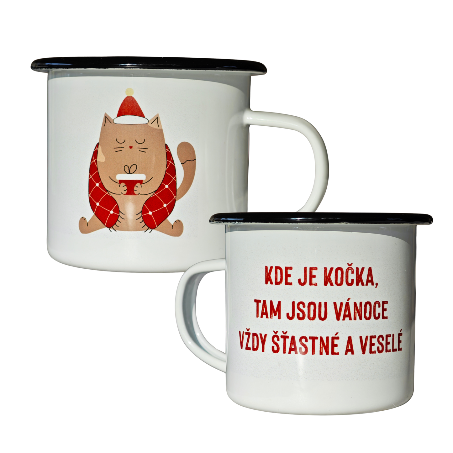 Vianočný plecháčik s mačacou potlačou Kde je mačka...