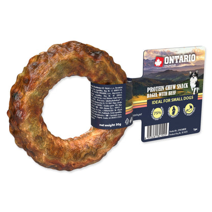 Pochoutka Ontario Protein hovězí, žvýkací bagel 8,9 cm