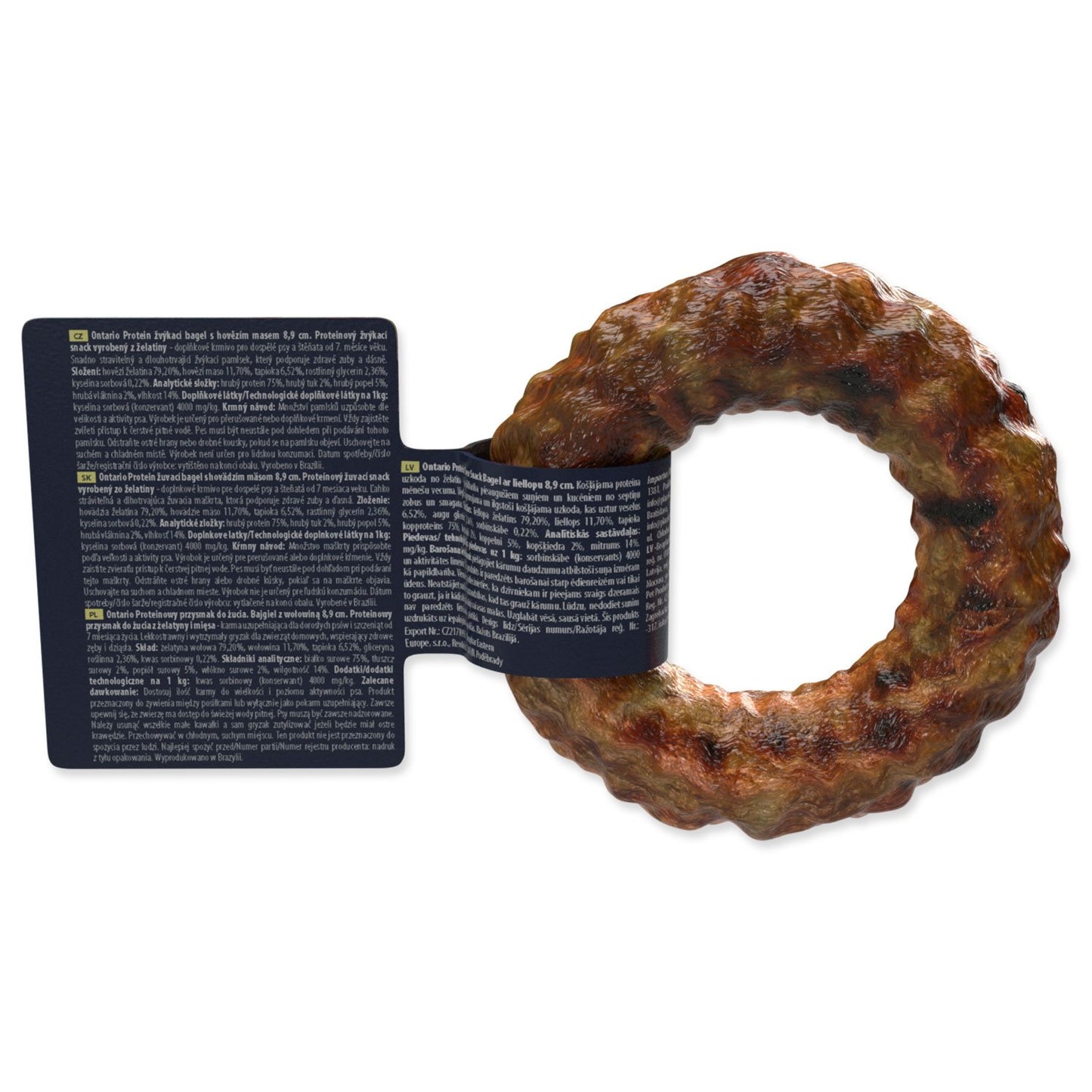 Pochoutka Ontario Protein hovězí, žvýkací bagel 8,9 cm